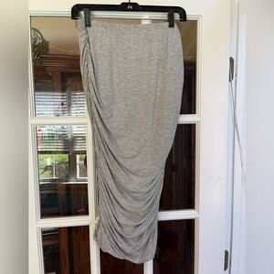 Green Envelope Ruched Gray Pencil Skirt